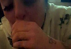 Milf prostitute deepthroats monster black cock till cum floods her mouth slo mo