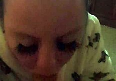Milf prostitute deepthroats monster black cock till cum floods her mouth slo mo