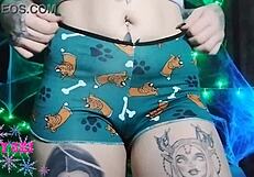 i was setting up the halloween scene in lingerie feeling super horny begging for milk from those pierced teen nipples
