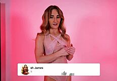 Mariemur tries on sexy latex lingerie while bound in chains