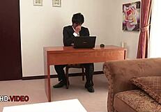Gorgeous JAV Sara Saijos Takes Sultry Office Creampie Passionately