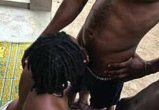 Neighbors Slam BBW Booty Babe's Pussy Hard by the Outdoor Well!