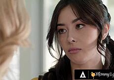  naughty chloe surreal catches stepmoms danielle renae and puck 18+ scissoring then joins wild licking