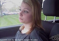 shy teen with braces flashes pink pussy and masturbates outdoors
