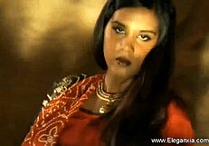 sweet indian milf strips teasing with sensual brunette curves and nude dance