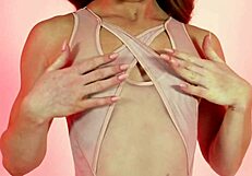 Mariemur tries on sexy latex lingerie while bound in chains
