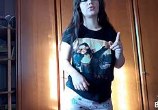 romanian teen slave farts constantly while teased humiliated with dirty talk in closeup bdsm bunny play