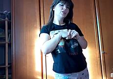romanian teen slave farts constantly while teased humiliated with dirty talk in closeup bdsm bunny play