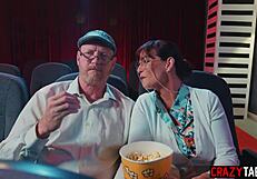 Petite horny teen Athena Faris sneaks rough cinema fuck sucking boyfriend's cock deep