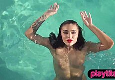 i strip down this big ass beauty by the pool to see her naked curves up close