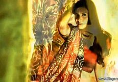 sweet indian milf strips teasing with sensual brunette curves and nude dance