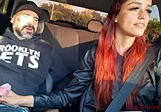 Naughty Rideshare Driver Catches Passenger's Public Car Masturbation Show