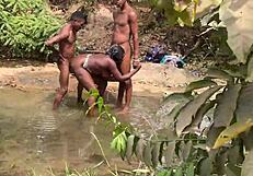 what if curvy ebony flashes her fat assets by the stream craving devouring?