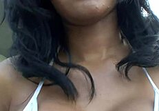 Whoa this ebony's huge natural tits steal the show