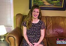 Fat Redhead Teases Shaved Pussy!
