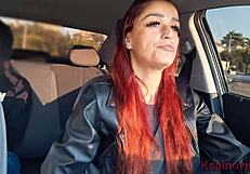Naughty Rideshare Driver Catches Passenger's Public Car Masturbation Show