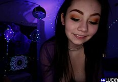 petite hairy teen lenna lux delivers perfect handjob tittyfuck cumshot mrluckypov