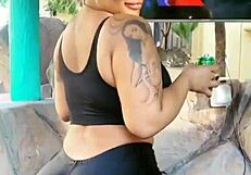voyeur films erotic milf's big juicy ass shaking seductively in tight clothes