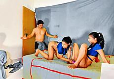 uttaran20 joins hot ffm threesome with brunette milf deepthroat and squirting fun
