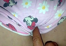 Shaved schoolgirl pussy rubbed raw till virgin slit tears open