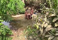what if curvy ebony flashes her fat assets by the stream craving devouring?