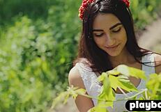 cira nerri teases small tits and ass in sexy outdoor striptease session