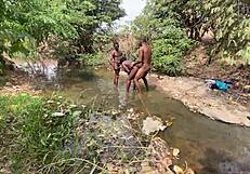what if curvy ebony flashes her fat assets by the stream craving devouring?