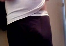 British Guy Home Drunk, Horny Voyeur Wanks Monster Cock Desperately