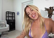 how deep can lola cheeks throat that monster cock on the beach?