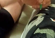 friend stomps and trashes my sneakers having total fun