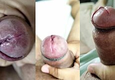 small cock cuckold jerks to girlfriend's wet pussy