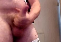 British Guy Home Drunk, Horny Voyeur Wanks Monster Cock Desperately