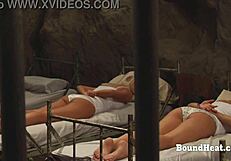 Tied Lesbian Slave Orgasms from Electro Shock Bondage