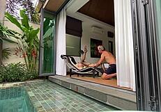 Blonde Sexy Girl In Lingerie Fucks Neighbor Doggystyle Outdoors