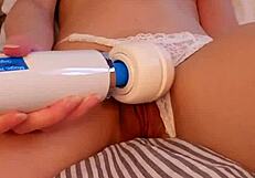 ever wondered how a tiny asian maid cums on her puffy pussy with a vibrator?