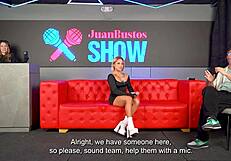 what starts as lesbian show between xiara dark and nahoo turns wild with fan juan bustos fucking juicy pussy