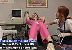 hey nova maverick messing with ultrasound backstage as pregnant nurse patient