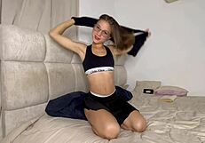 my gorgeous skinny latina stepsis gives me the best pov blowjob after studying