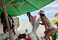 ted's holiday beach romp guarantees maya hyuga, bia andrade, candy debby 4some!