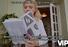 Russian Milf Teacher Doll Fucks Blonde Student On Desk In Stockings