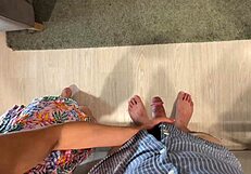 i tease this big cock guy in kitchen and living room but hold back his orgasm
