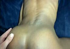 skinny black slut heels on sucks daddy cock then bends for doggystyle pussy pound