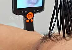 wanna peek inside vietnamese teen's wet hairy pussy during homemade creampie toy play?