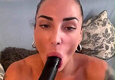 TATTOOED Brunette POUNDS DILDOS in Tight PUSSY!
