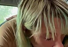 real hooker slurps cock deep in backseat... every cum drop swallowed?