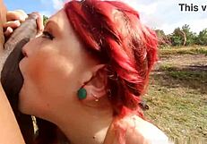 man, this nature boy rails big natural tit redhead artist doggystyle in florida jungle with bbc interracial