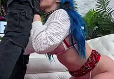 jewelz blu, how nasty can your mouth get gagging on nade nasty's monster cock with sloppy deepthroat?