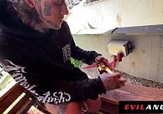 Inked Alt Sluts Misha Maver, Eden Ivy and Sasha Beart Gape in Extreme Anal Foursome Orgy!