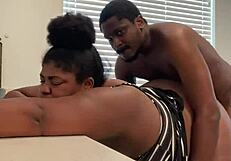 Kitchen Quickie! Milf Moans as Monster Cock Fills Her Pussy!