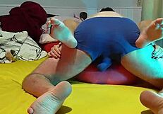 super tight leggings dry hump ride makes him cum hard in his pants